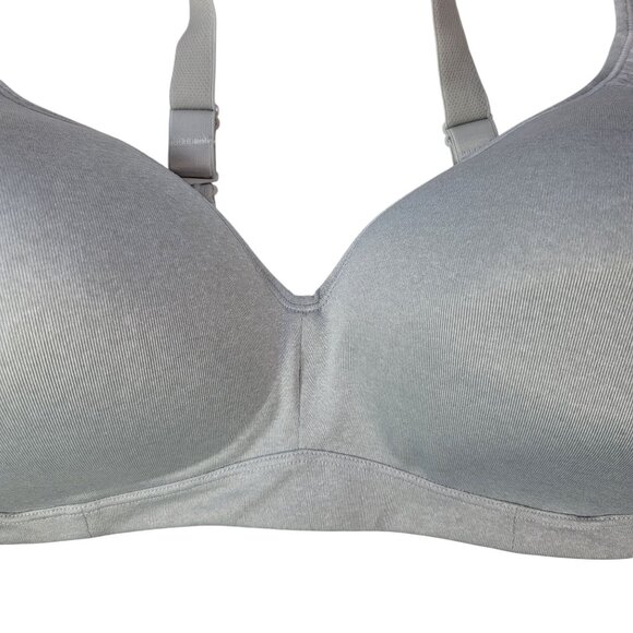 Bali Active Classic Coverage Foam Wirefree Bra Gray 40DD Adj Seamless #6570 - Picture 4 of 10